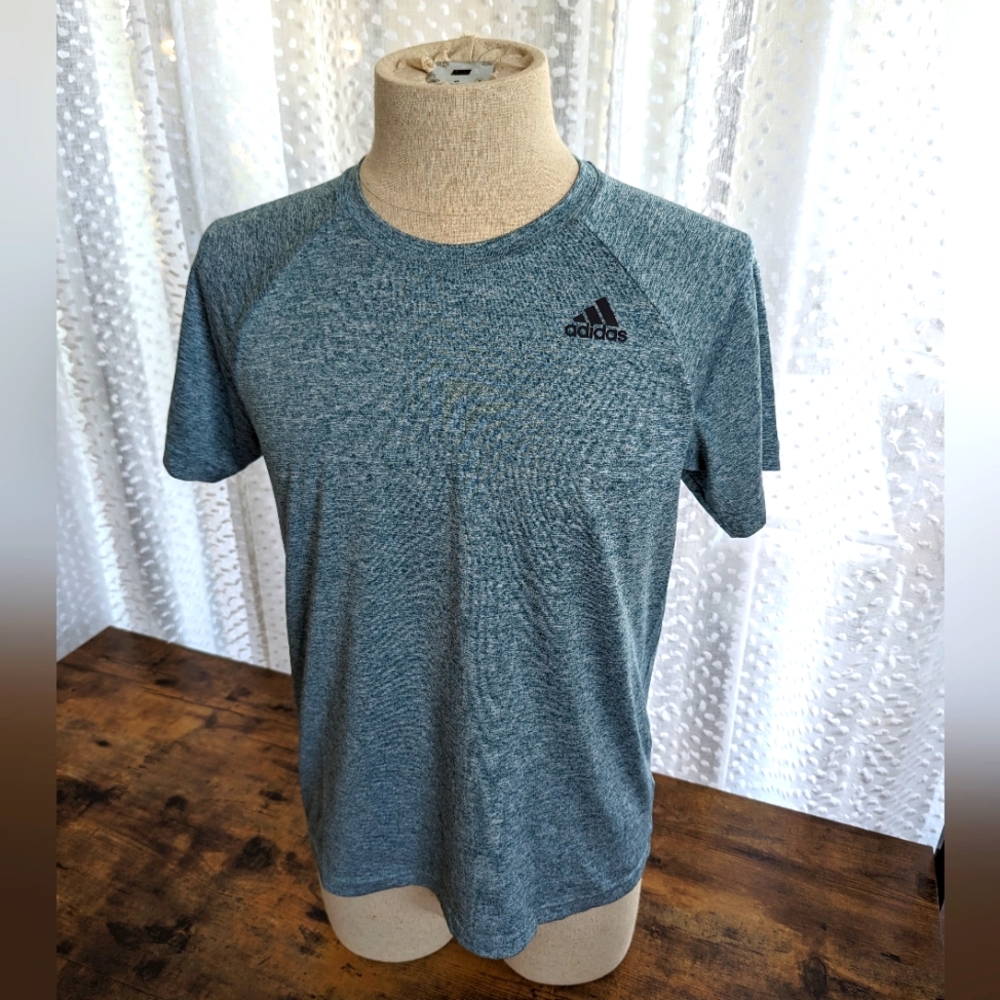 Men's Adidas Teal Heathered Short Sleeve Tee